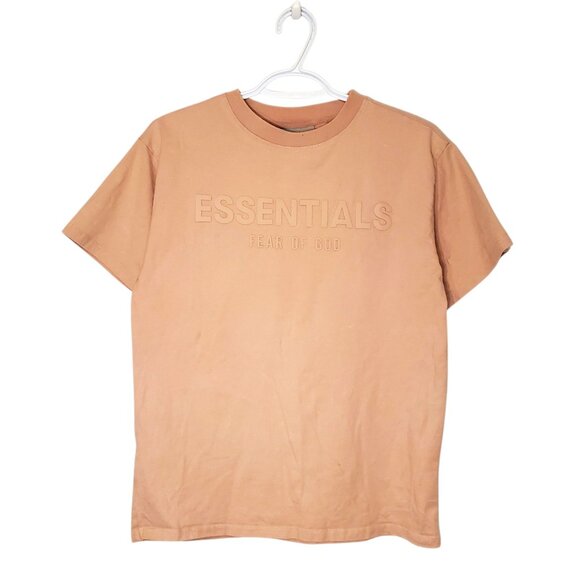 Fear Of God Essentials spellout shirt pink size XS - Picture 1 of 7